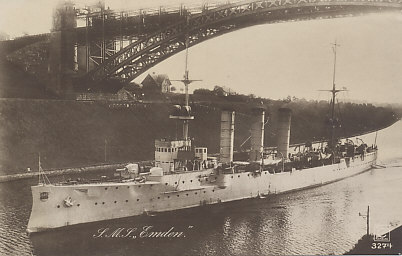The German battleship S.M.S. Emden - Kiel Canal?
Is this the bridge at Kiel?