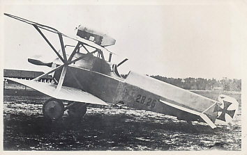 Photograph of Austrian Brandenburg D.I, number 28.26 in profile. According to Meindl & Schroeder, p. 31, this was delivered January 20, 1917. It was badly damaged on January 11, 1918, and its pilot, Raoul Stojsavljevic, severely wounded by phosphorus bullets.
Text, reverse, pencil:
Austrian Brandenburger [sic] fighter "Star strutter" [due to the unusual configuration of the wing struts]
Stamp: 703