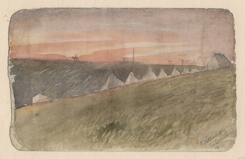 Salonica, 1916, a watercolor sketch by Anglo-American artist John A. Pittaway.