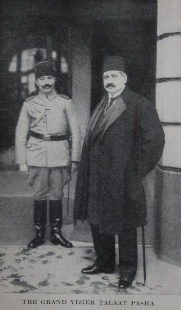 Turkish Interior Minister Talaat Pasha from 'Four Years Beneath the Crescent' by Rafael De Nogales.
Text:
The Grand Vizier Talaat Pasha